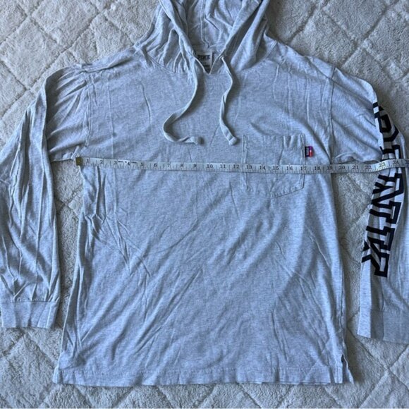 Victoria’s Secret PINK | Gray Logo Rainbow Tee Shirt Hoodie | Size Small - Picture 9 of 10